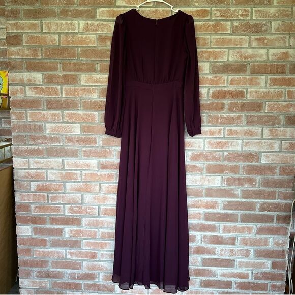 Lulu’s Adoring You Long Sleeve Maxi Dress NEW Women’s Small Purple Chiffon Gown - Picture 7 of 10